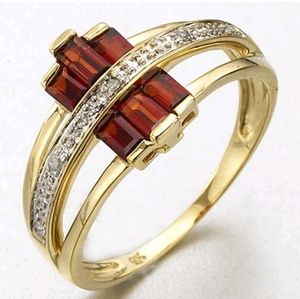 New 18k gold filled garnet cz ring